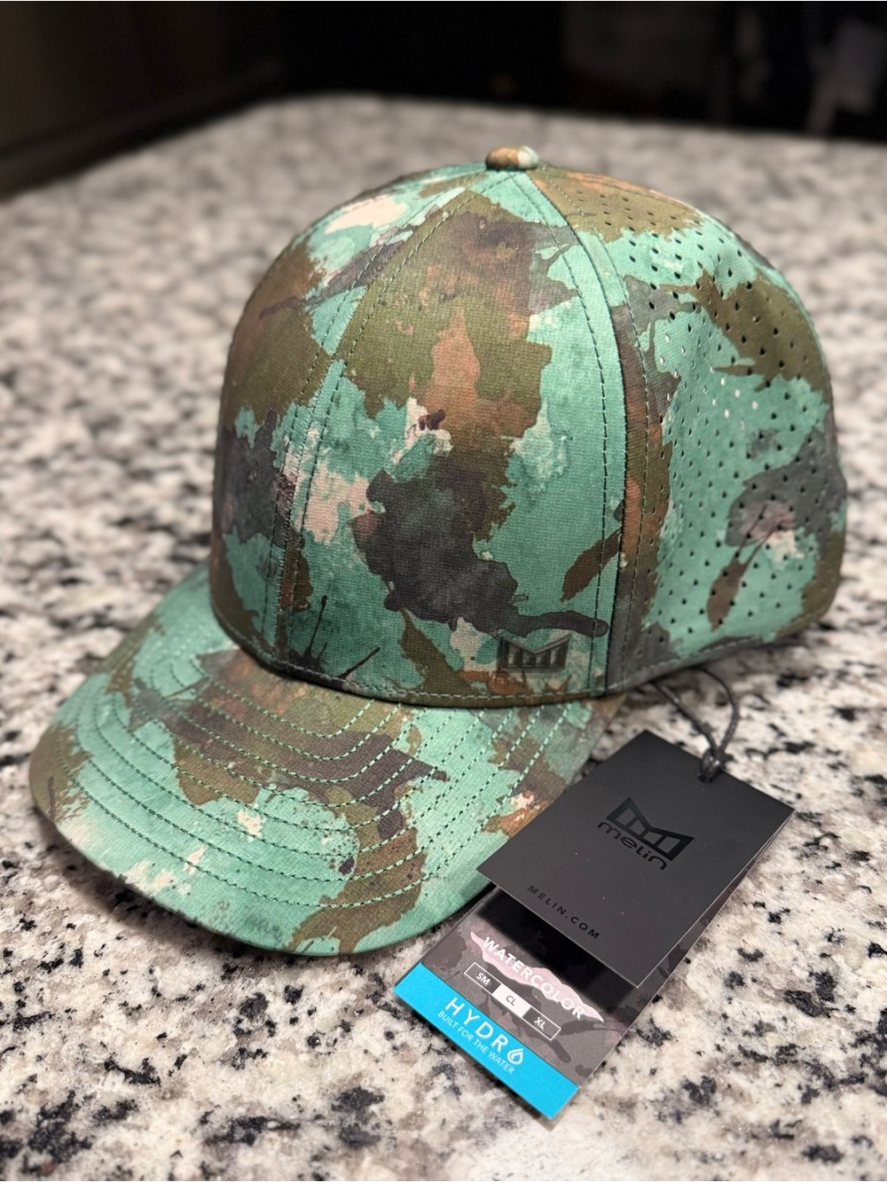 New Melin Men's A-Game Hydro Watercolor Camo Cap - Sz Classic